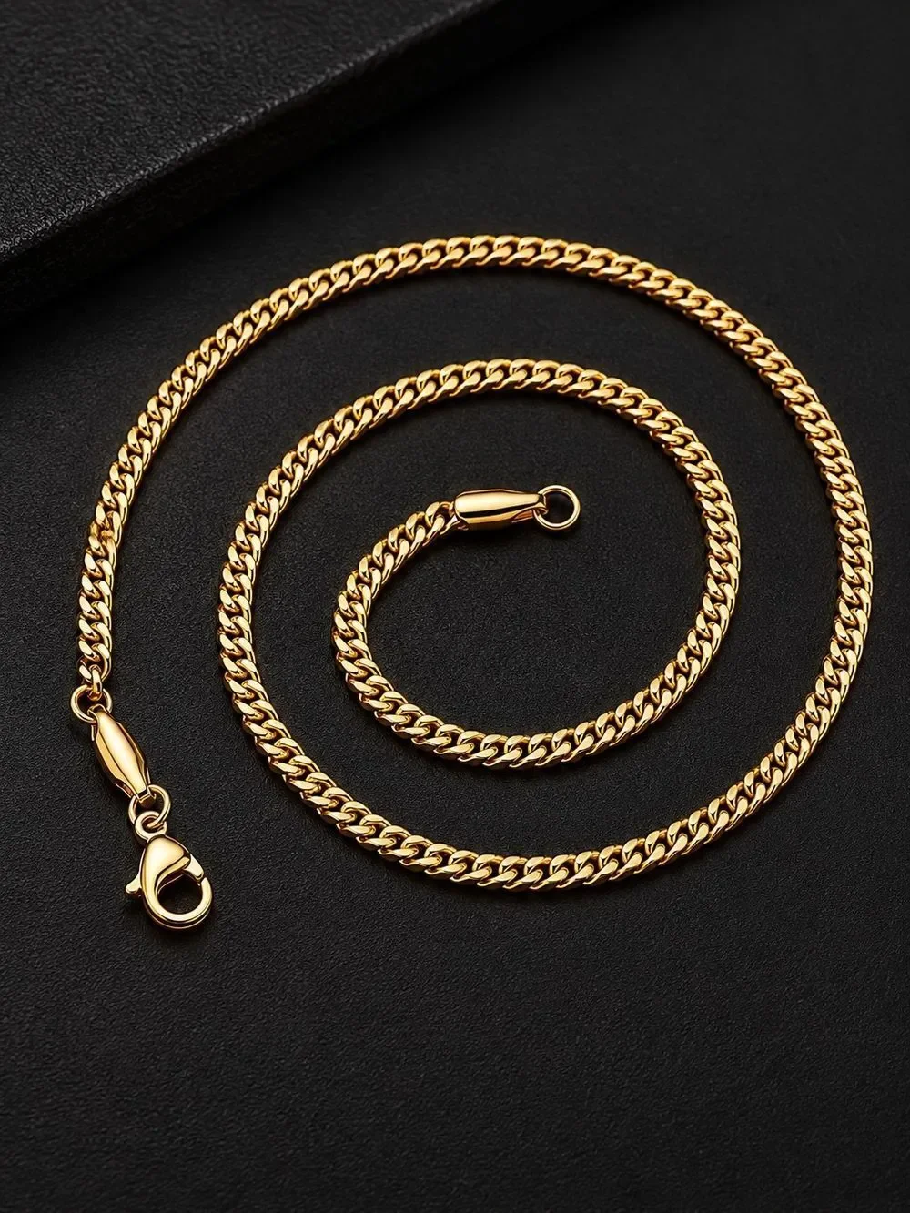 14K Gold Plated Stainless Steel 3mm Micro Cuban Necklace